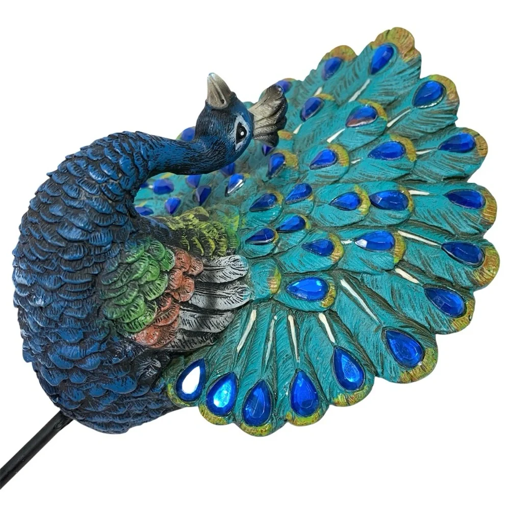 Jeweled Peacock Coat Purse Bag Wall Hook Boho Artsy Colorful Unique